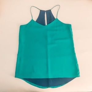 Express Reversible Emerald Green Royal Blue Racerback Cami Tank Top Size Small